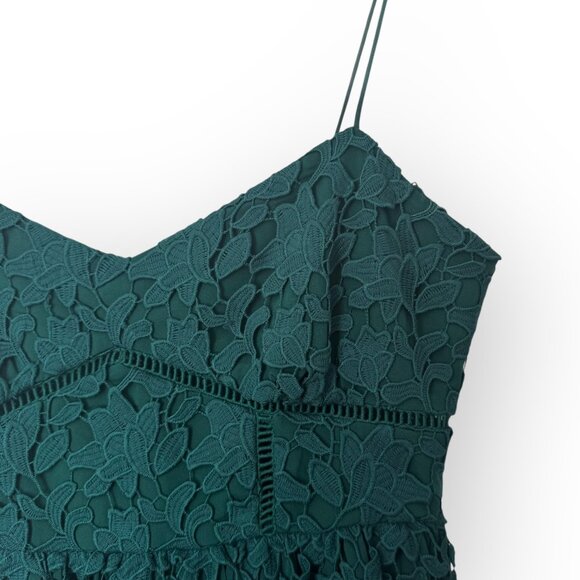 Club Monaco Green Lace Midi Dress Size 4 - Picture 5 of 12